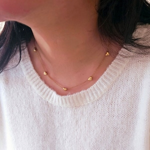 Heart charm 18k Gold Vermeil adjustable chain