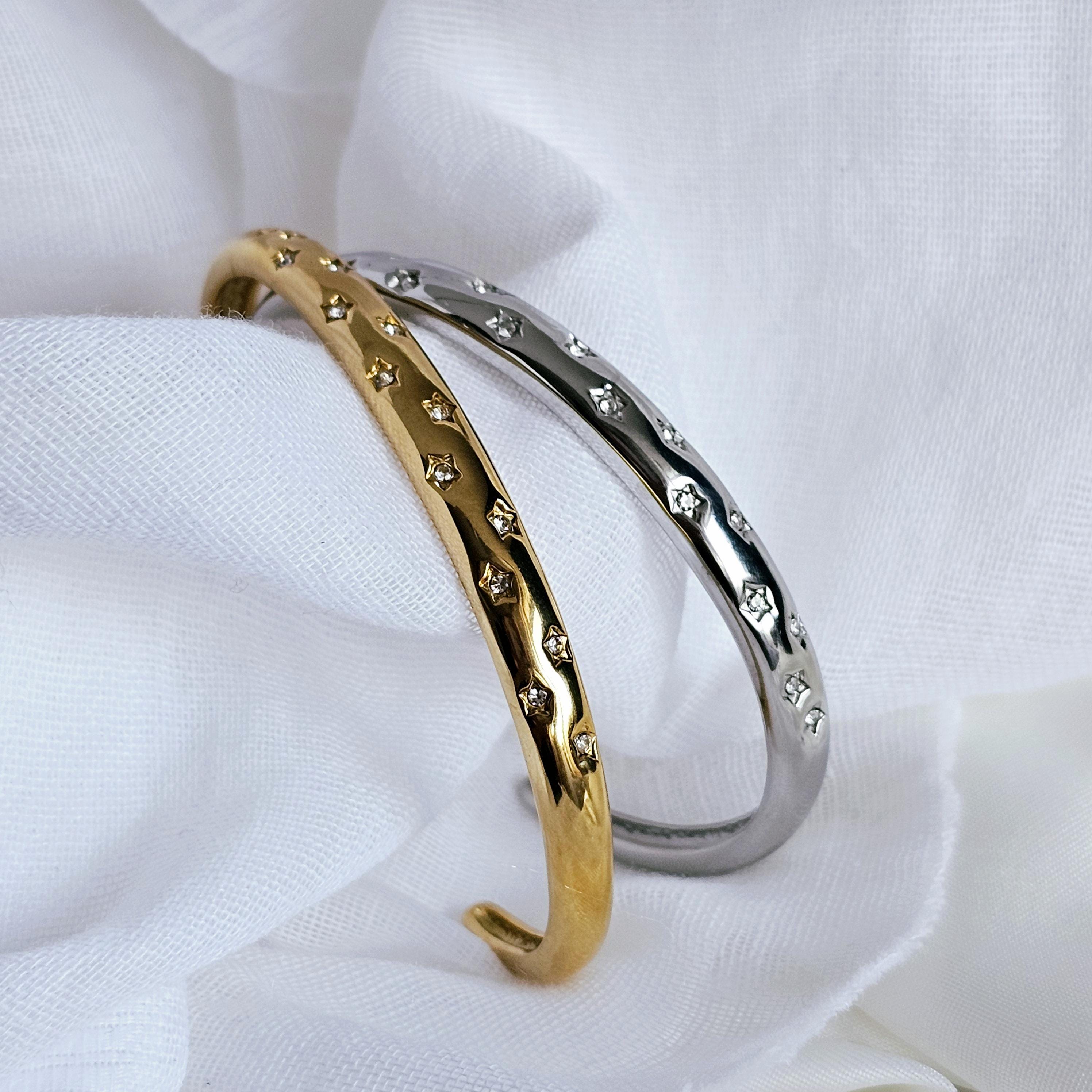 Sterling star cuff bracelet - Etsy 日本
