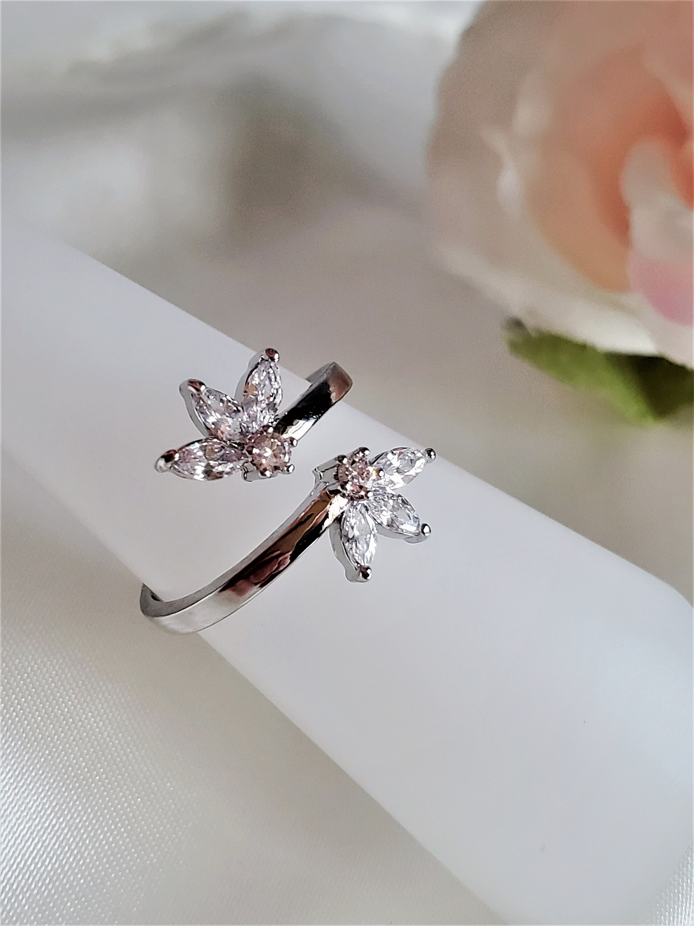 【Flower motif Ring】美品 18k×925 刻印 フラワーリング Amazon | LOVECOM ワイルドフラワーリング 925スターリング