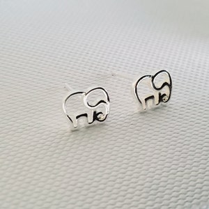 925 Sterling silver stud earrings Elephant earrings,pushback silver studs,dainty earrings,minimalist,elephant animal charm earrings,gift