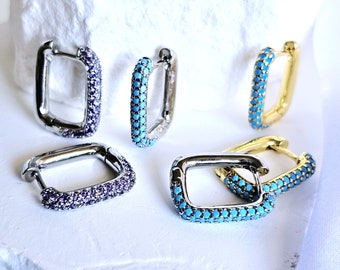 Turquoise Crystal Huggies Turquoise Crystal Huggies