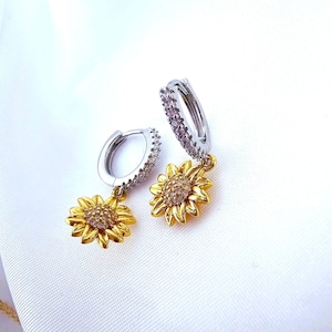 Créoles rondes en or 18 carats tournesol