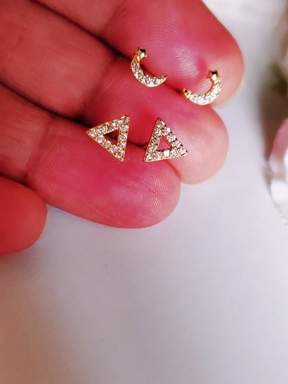 Triangle cubic hotsell zirconia earrings
