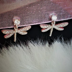 Dangle drop Firefly Cubic Zirconia silver earrings, dangling cz earrings, wedding jewellery, bridemaids,dragonfly zirconia earrings