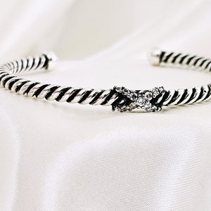 Twist Rope Sterling silver adjustable cuff bracelet