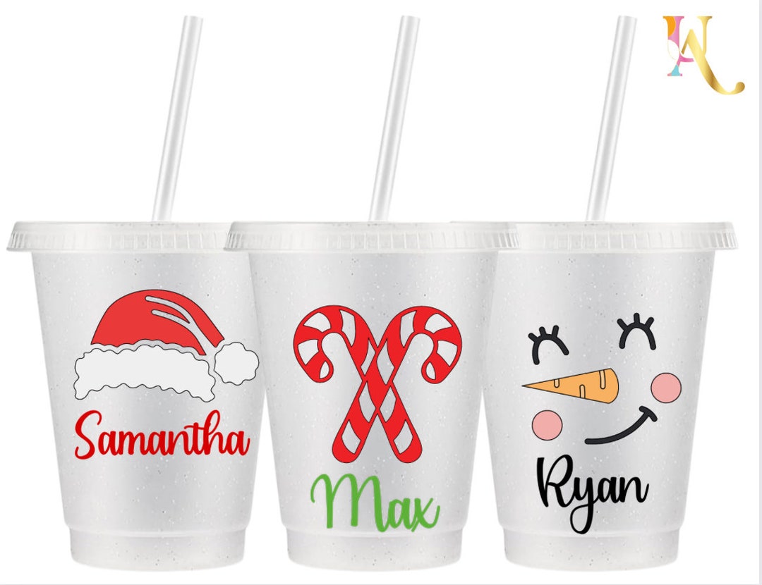 Kids Christmas Cups, Christmas Party Favors Kids, Personalized Christmas  Cups With Straws for Kids, Christmas Party Cups for Kids 