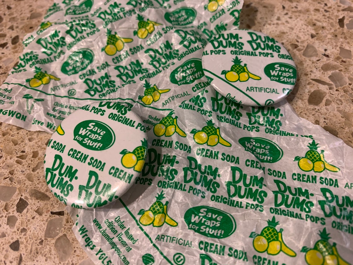 Cream soda dum dum wrapper button Etsy