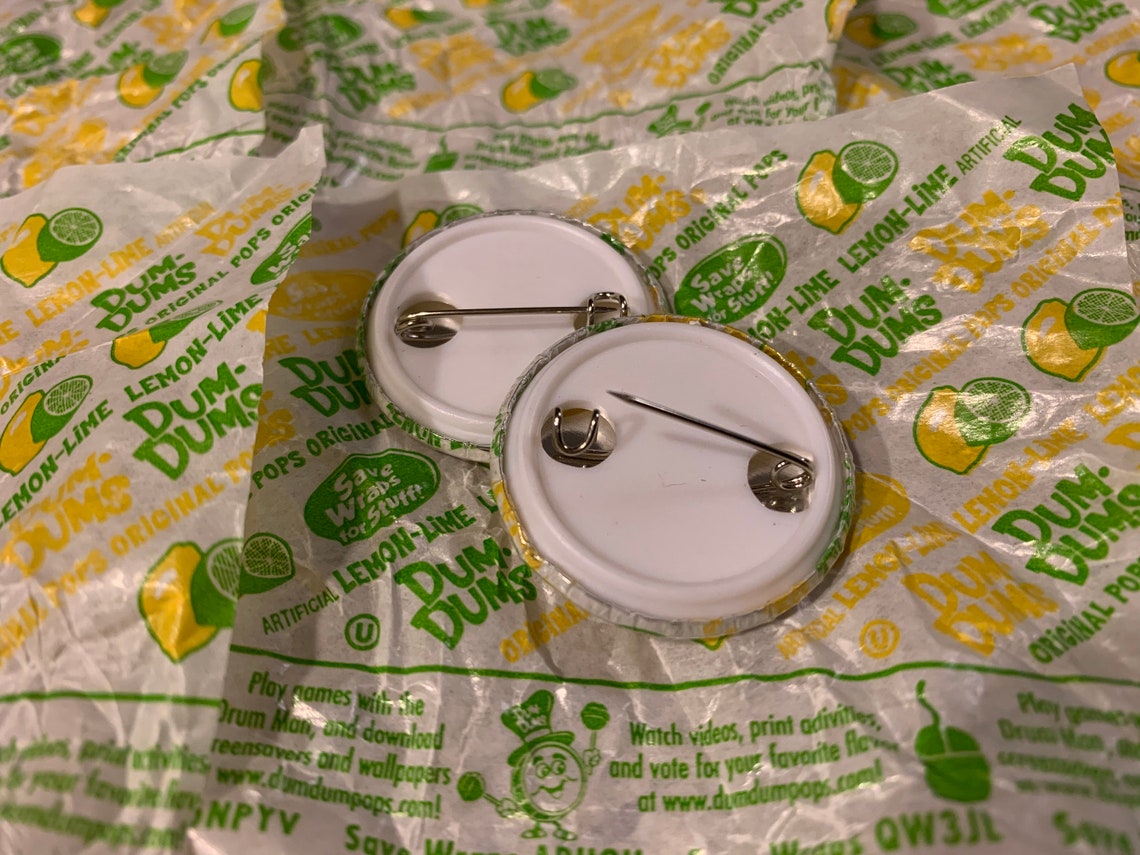 Lemonlime dum dum wrapper button Etsy
