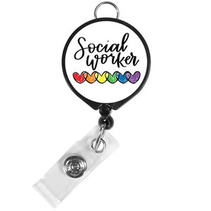 Social Worker Badge Reel Social Work Badge Reel Cute Badge Reel Gift Voor Maatschappelijk Werker Maatschappelijk Werkers Badge Clip Maatschappelijk Werkers Gift Harten