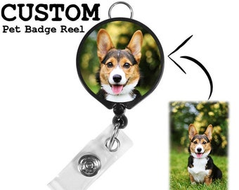 Custom Pet Badge Reel Badge Pet Portrait Add Your Own Photo Reel Nursing Badge Reel Funny Nurse Badge Reel Nurse Gift Retractable Badge Clip