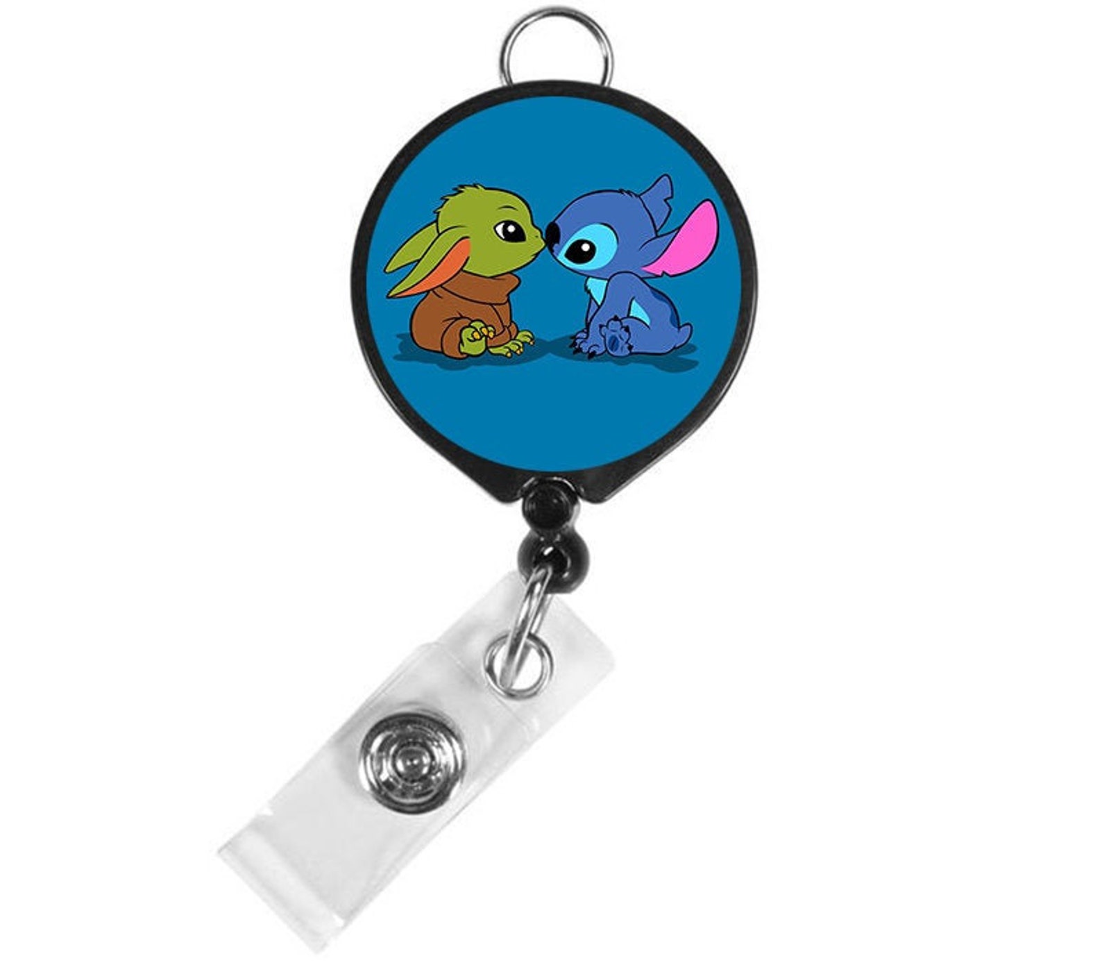 Baby Yoda and Stitch Baby Yoda Kissing Lilo and Stitch Nurse Etsy UK