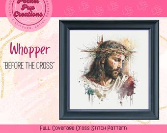 Vor dem Kreuz Whopper Kreuzstich Kreuzstich, PDF-und Patternkeeper-kompatibel, Kreuzstich pdf, Jesus Kreuzstich, Kreuzstich