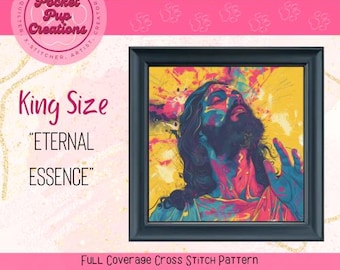 Eternal Essence-King Size Kreuzstich, PDF und Patternkeeper kompatibel, Kreuzstich pdf, Betender Jesus Kreuzstich,