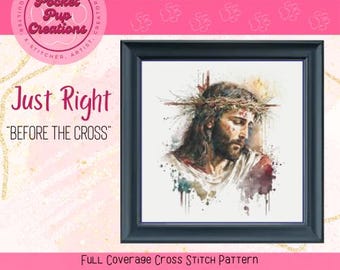 Antes de la Cruz, justo a la medida, punto de cruz de cobertura completa, compatible con PDF y Pattern Keeper, PDF de punto de cruz, punto de cruz de Jesús, Crucifixión