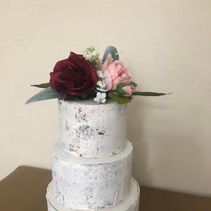 Burgundy, Blush Cake Topper, Blush Wedding Cake topper, Birthday Cake Topper, Bridal/Baby Shower Cake Topper, Anniversary Cake Topper