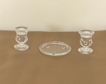 Unity Candle Holder Set, Glass Unity Candle, Ceremony Candle Holder, Wedding Candle