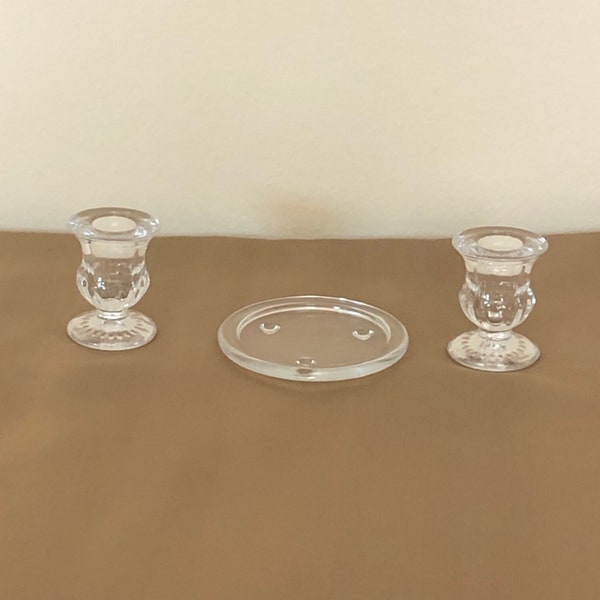 Unity Candle Holder Set, Glass Unity Candle, Ceremony Candle Holder, Wedding Candle