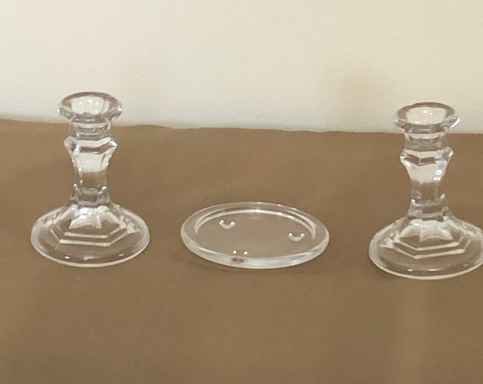 Unity Candle Holder Set Glass Unity Candle Ceremony Candle Etsy