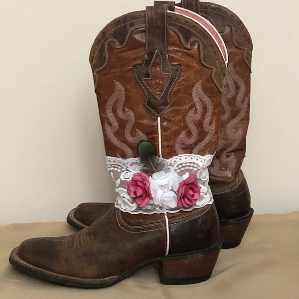 Floral Boot Band, Boot Bracelet, Boot Accessory, Fancy Boot Cuff, Boot Flower, Rustic/Country Wedding, Boot Jewelry, Barn/Western Wedding