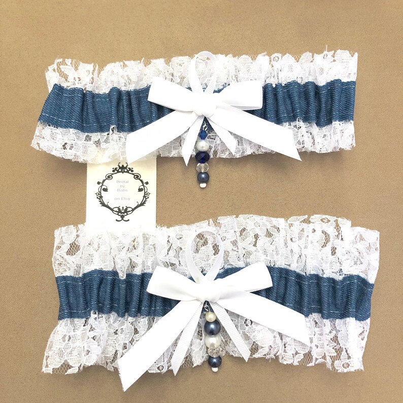 Denim Blue Garters Barn Wedding CountryRustic Wedding Bridal Garter Wedding Garter Western Wedding Something Blue