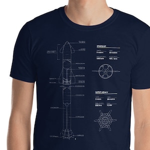 SpaceX Starship Blueprint T-Shirt