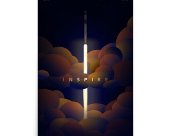 SpaceX NASA Crew Dragon Launch Print - Inspire: A Digital Illustration