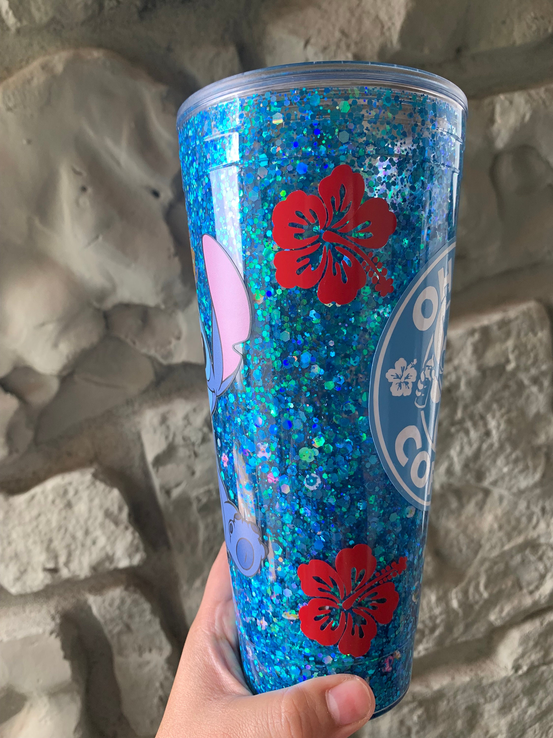 Globe grinch 24oz Sitch Tumbler Ohana Coffe Snow Globe Tumber Lilo and Stitch | Etsy