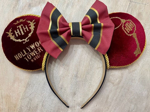 Hollywood Tower Hotel Mouse ears Red and Black Mouse Ears Headband Hollywood Tower of Terror Mickey Ears for Adults, Hollywood  main image 3