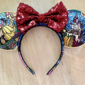 Beauty and the beast stained glass ears