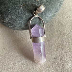 Amethyst Pendulum Pendant With Sterling Silver