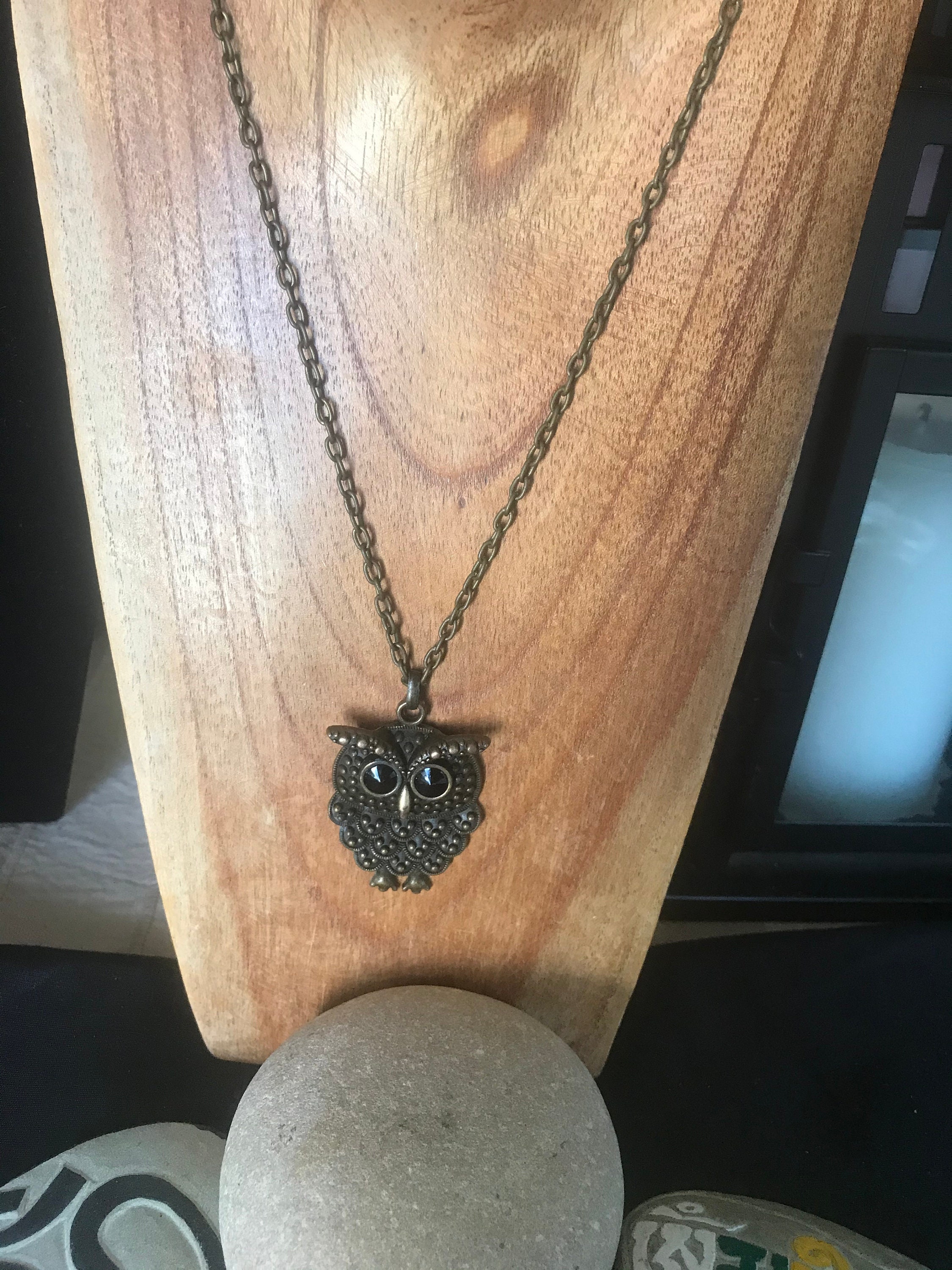 Vintage Metal Owl Necklace