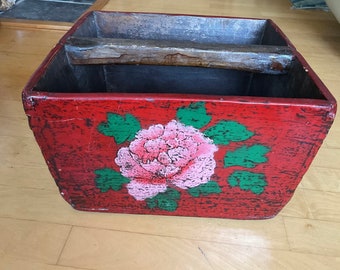 Vintage Chinese Wooden Rice Basket