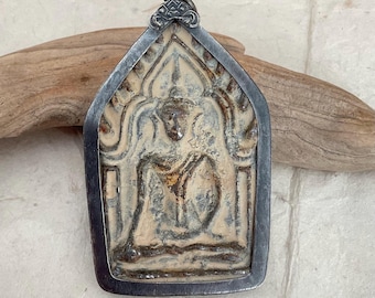 Old Thai Buddha Pendant/ Amulet Pendand/ Buddhist Talisman Pendant/ Lucky Charm