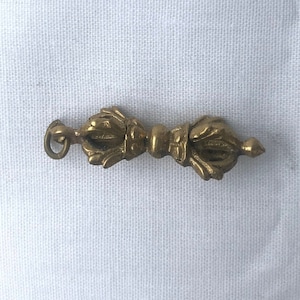 Tibetan Buddhist Brass Dorje Pendant