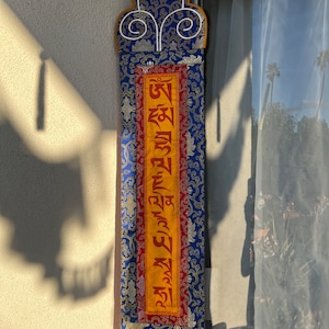 Tibetan Buddhist Silk Wall Hanging/ Peace Tapestry