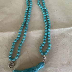 MIACIA Tibetan Prayer Beads - 108 Turquoise Buddhist Mala Necklace For Meditation & Spiritual Practice