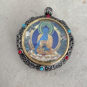 Tibetan Buddhist Gods And Goddesses Thangka Print Pendants/ White Tara/ Green Tara/ Medicine Buddha/ Shakyamuni Buddha/ Religion/ Gift