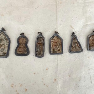 Old Thai Buddha Pendant/ Amulet Pendand/ Buddhist Talisman Pendant/ Lucky Charm image 7