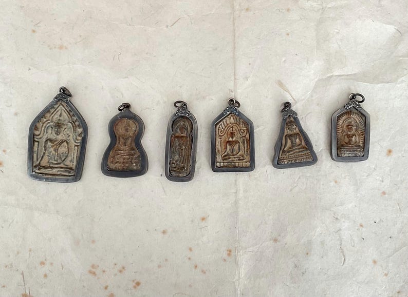 Old Thai Buddha Pendant/ Amulet Pendand/ Buddhist Talisman Pendant/ Lucky Charm image 7