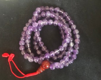 Tibetan Buddhist  108 Amethyst Beads Mala