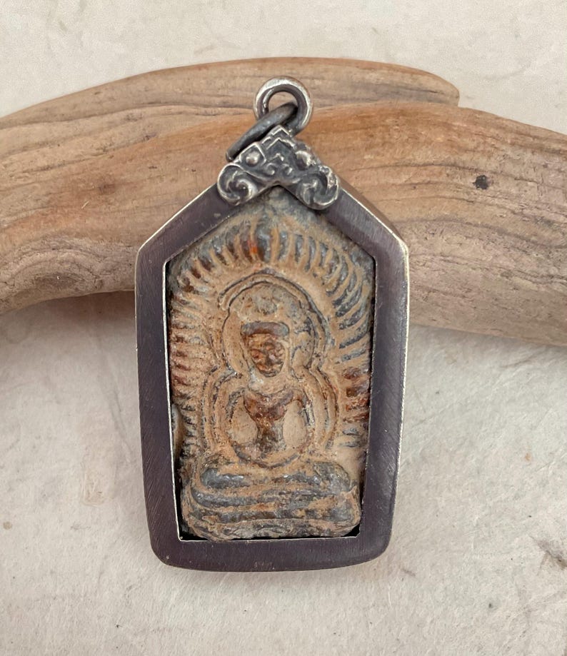 Old Thai Buddha Pendant/ Amulet Pendand/ Buddhist Talisman Pendant/ Lucky Charm #6