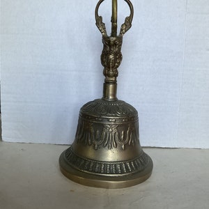 Vintage XL 9” Tibetan Buddhist Bell/ Handmade/ Tibet/ Nepal