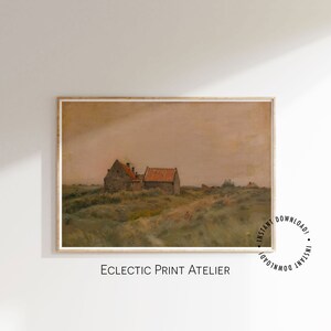 Printable Vintage Art of October Da, Farmhouse and Countryside, Digital Download, Printable Vintage Wall Art