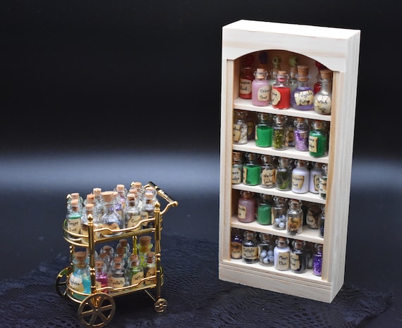 Mini Potion Apothecary Bottle Fairy Garden Dollhouse 1:12 Witch Wizard Holiday, Hocus Pocus, Oddities