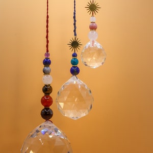 Suncatcher, Feng Shui ball, natural stones, 7 chakras, Pearl of light, Swarovski crystal, Sun catcher