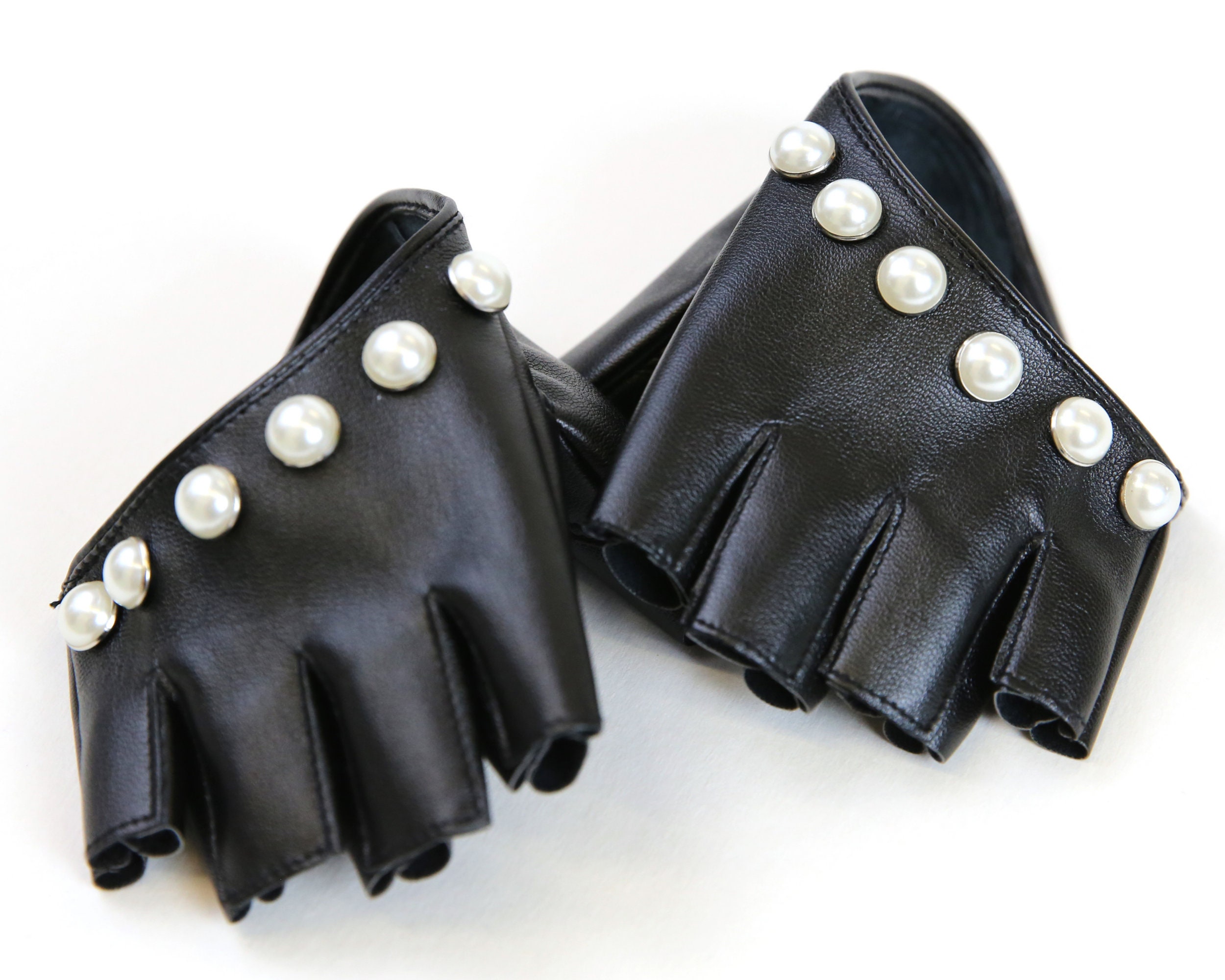 Handschoenen Accessoires Handschoenen & wanten Verkleden KNUCKLE DUSTER Zwart Lederen Vingerloze Unisex Motorfiets Rijhandschoenen 