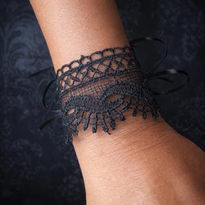 Zwarte Vintage Kanten Armband · Elegante Gothic / Boho Wrist Cuff