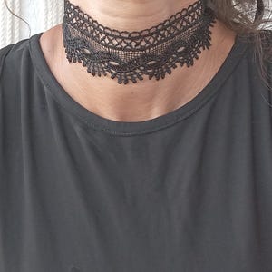 Handmade Black Lace Choker Necklace | Vintage-Inspired Adjustable Ribbon Choker
