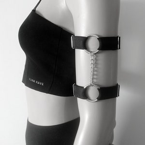 Handmade Upper Arm Bracelet with Chain | Adjustable Arm Cuff Jewelry