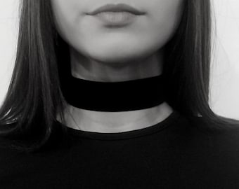 Black velvet choker, classic 80's choker necklace